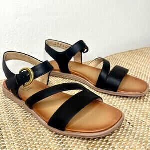 SOUL Naturalizer JAYVEE Black Flat Sandals Shoes Vacation Beach Travel New 8.5